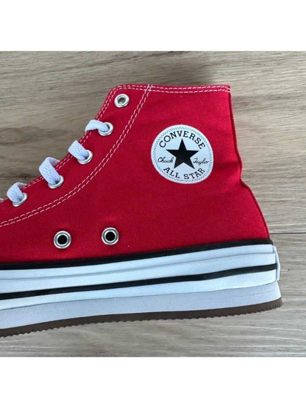 Converse Chuck Taylor EVA Lift Hi Platform 6 Big Kids Shoes Red Sneaker A08425C
